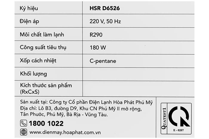 Tủ mát trưng bày Hòa Phát 526 lít HSR D6526